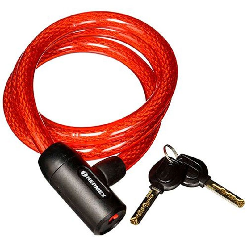 HERMEX - Cadena Seguridad Para Bicicleta 15mm X 120m  Llave