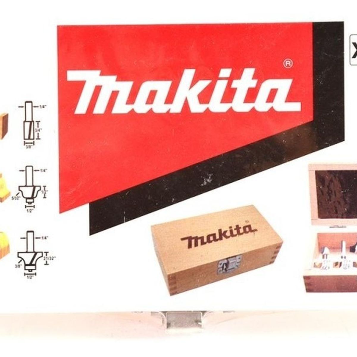 MAKITA - Juego de fresas para Madera 1/4" 6 Piezas Makita D-53578