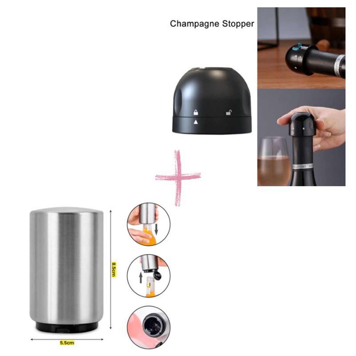 GENERICO - Tapa para Botellas y Destapador de Botellas Automático