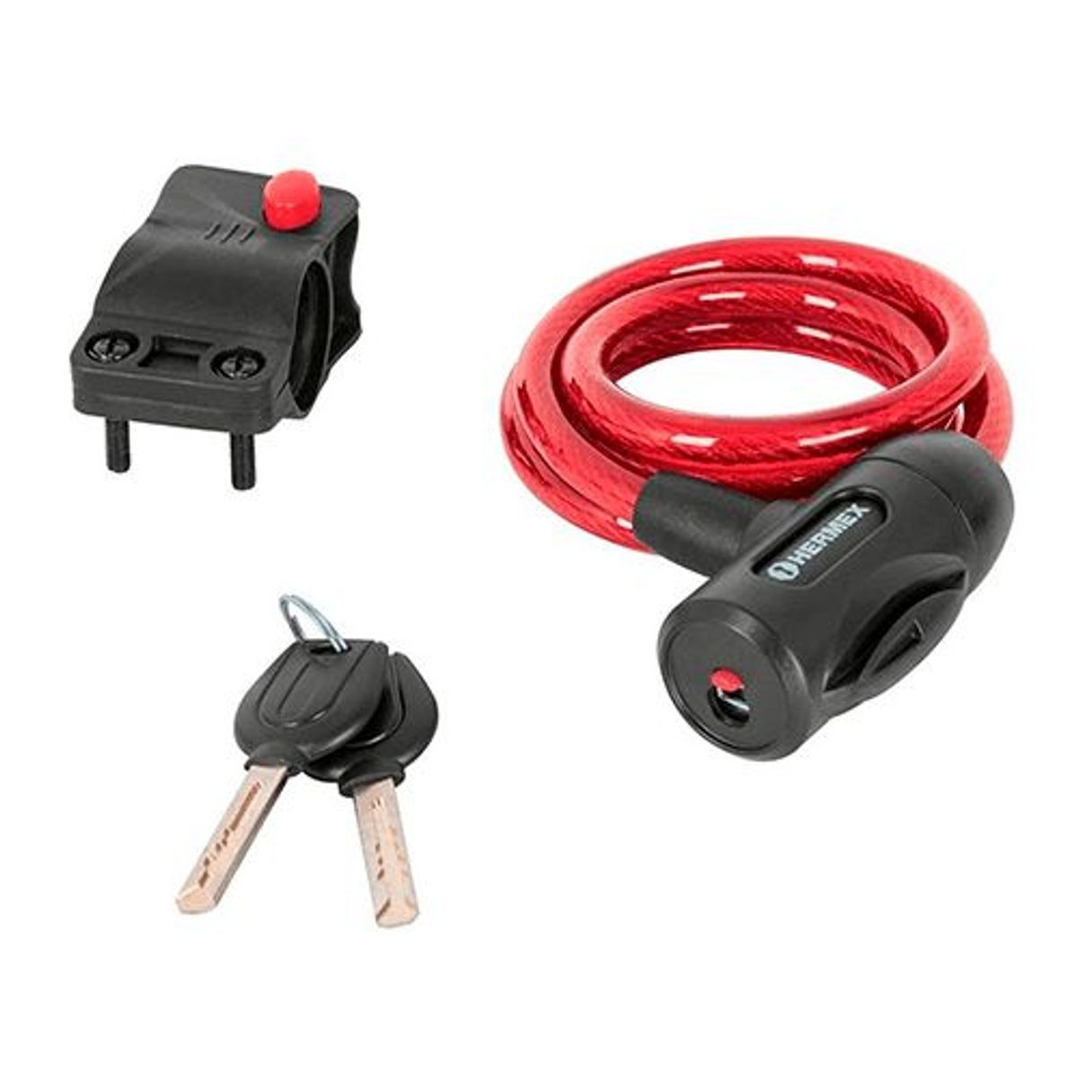 HERMEX - Cadena Seguridad Para Bicicleta 10mm X 1m  Llave