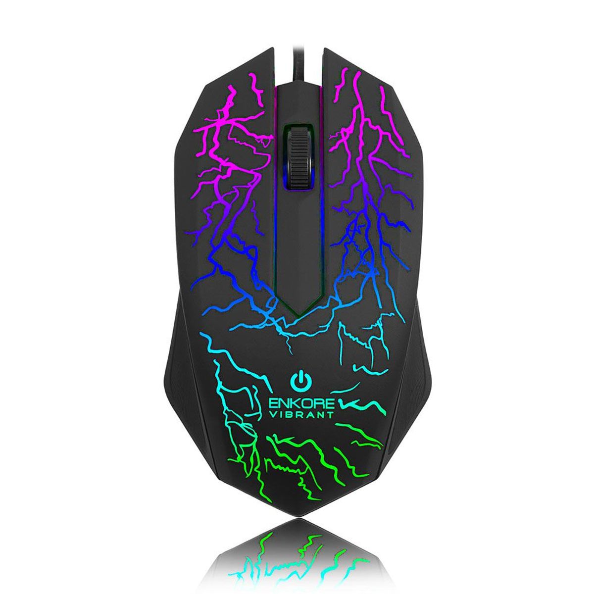ENKORE - Mouse Gamer Vibrant 7 Led Diseño Ergonómico