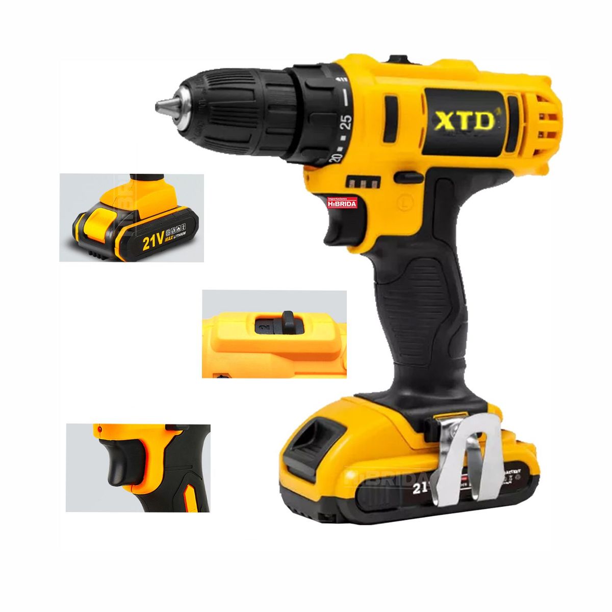 XTD - TALADRO DESTORNILLADOR 21V INALÁMBRICO + BATERÍAS XTD - 4021