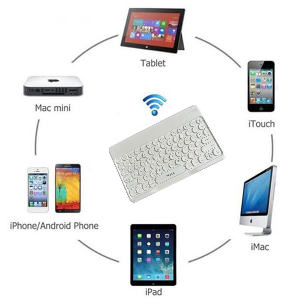 GENERICO - Mini Teclado Inalambrico Ultra Delgado Bluetooth 3.0 Tablet Cel