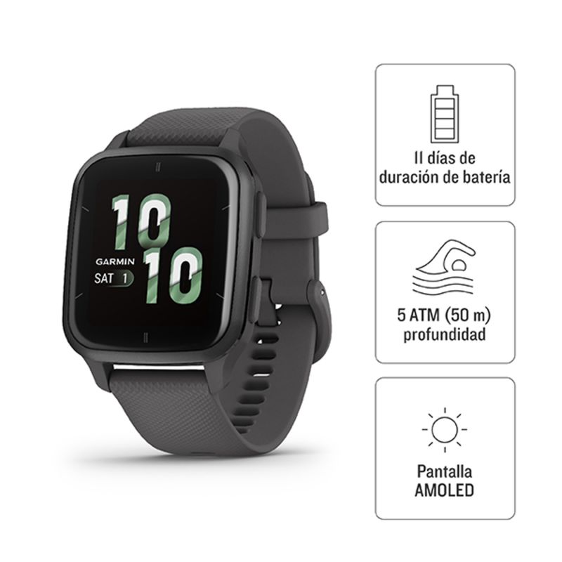 GARMIN - Smartwatch Garmin Venu SQ 2 Gris Running Deporte GPS Fitness