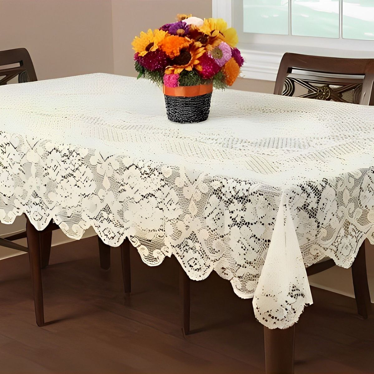 INSPIRA MARKET - Mantel de Mesa Encaje Hilo Rectangular 150cm x 250cm