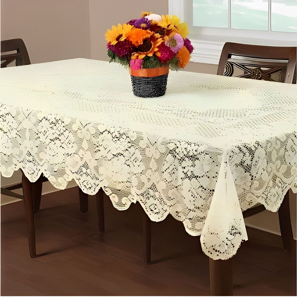 INSPIRA MARKET - Mantel de Mesa Encaje Hilo Rectangular 150cm x 250cm