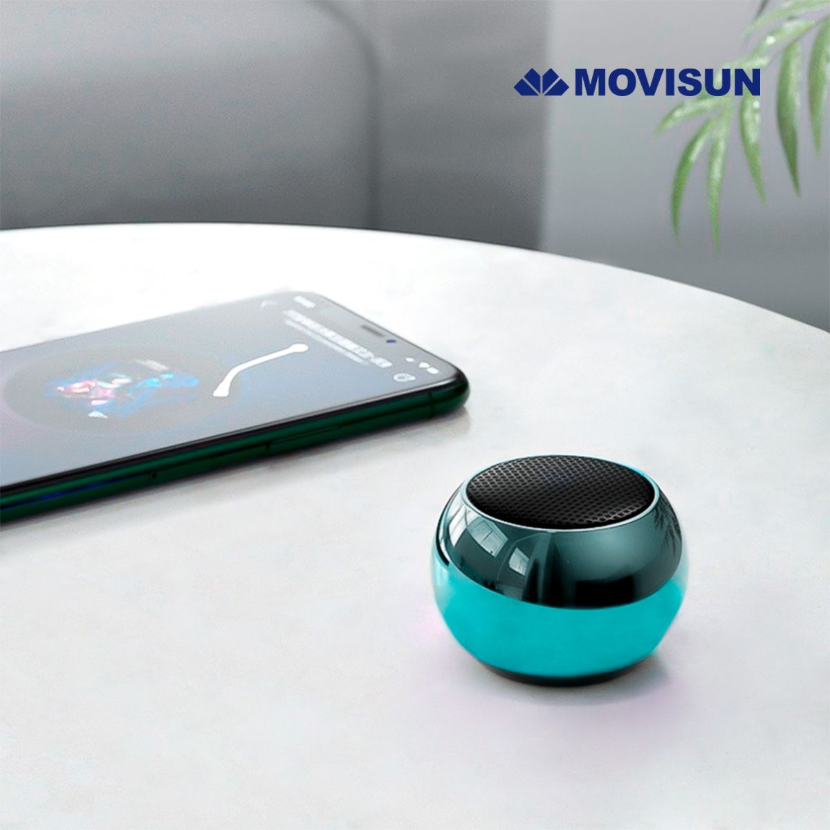 MOVISUN - Mini Parlante Bluetooth Movisun EGG NEO verde con plateado