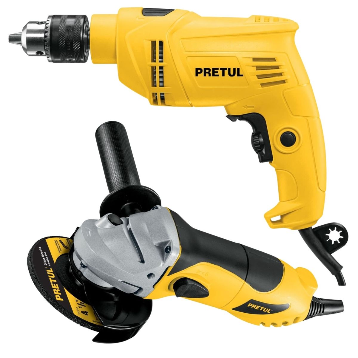 PRETUL - Combo Taladro 550w  amoladora 700w 4-12 Pretul