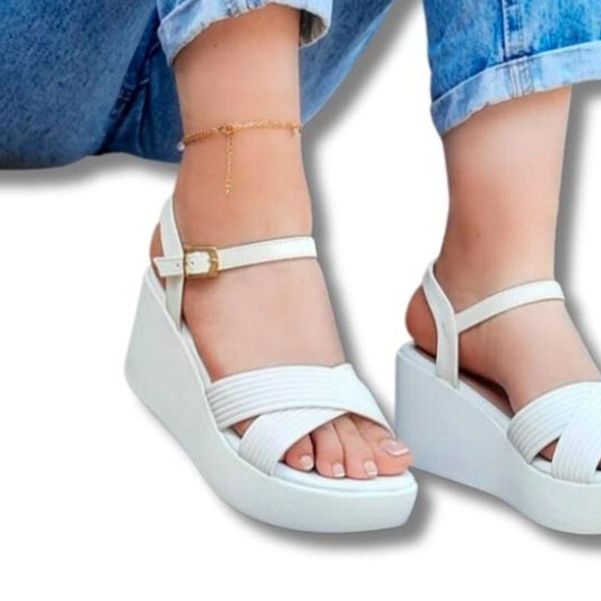 GENERICO - Sandalia Mujer Rosa Luz Blanco