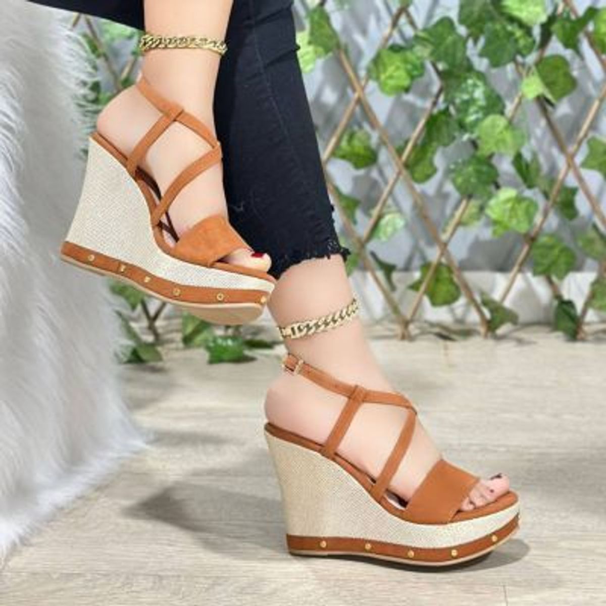 GENERICO - 1036L-55 Sandalia Mujer Yomar Liz Correa Camel