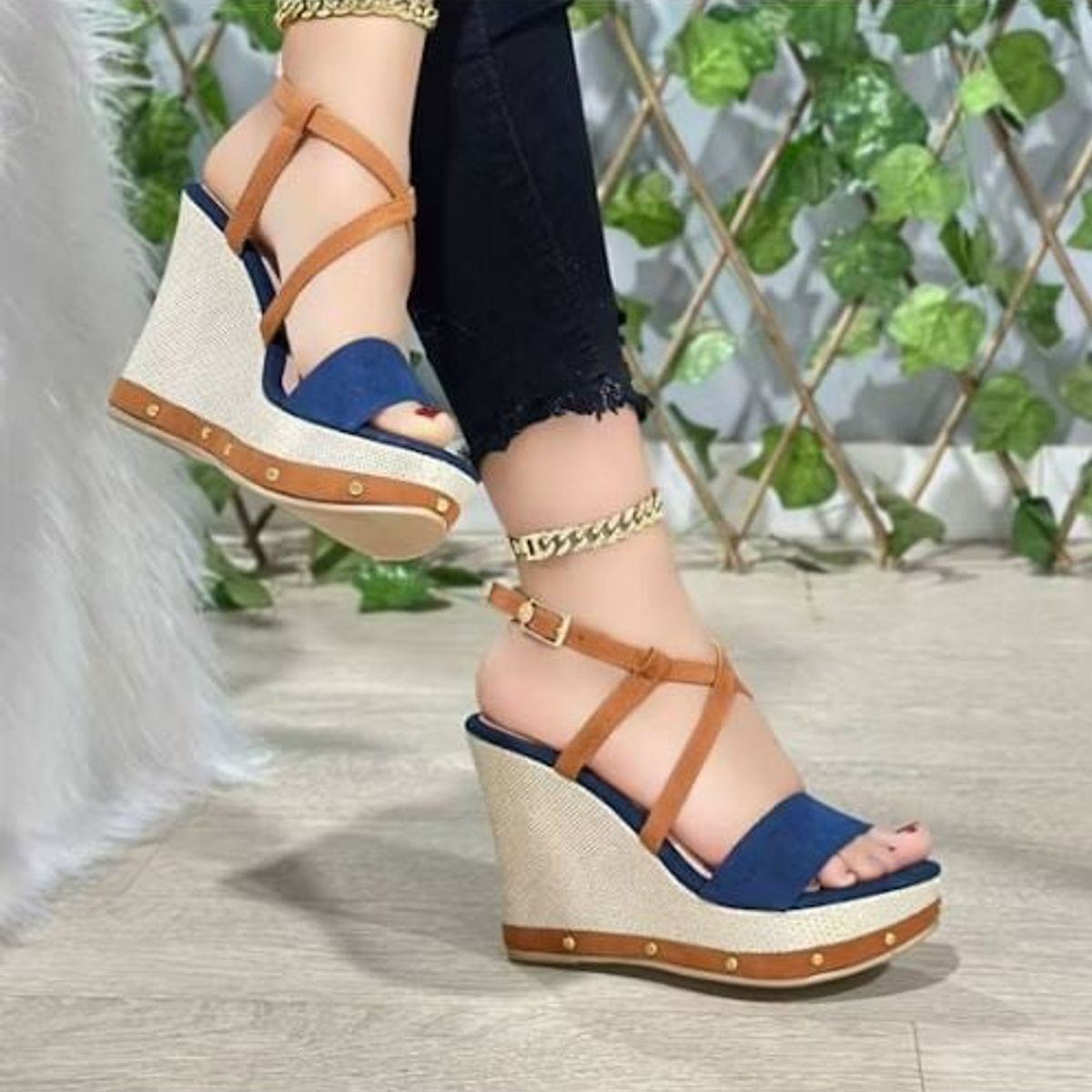 GENERICO - 1036L-55 Sandalia Mujer Yomar Liz Correa Azul