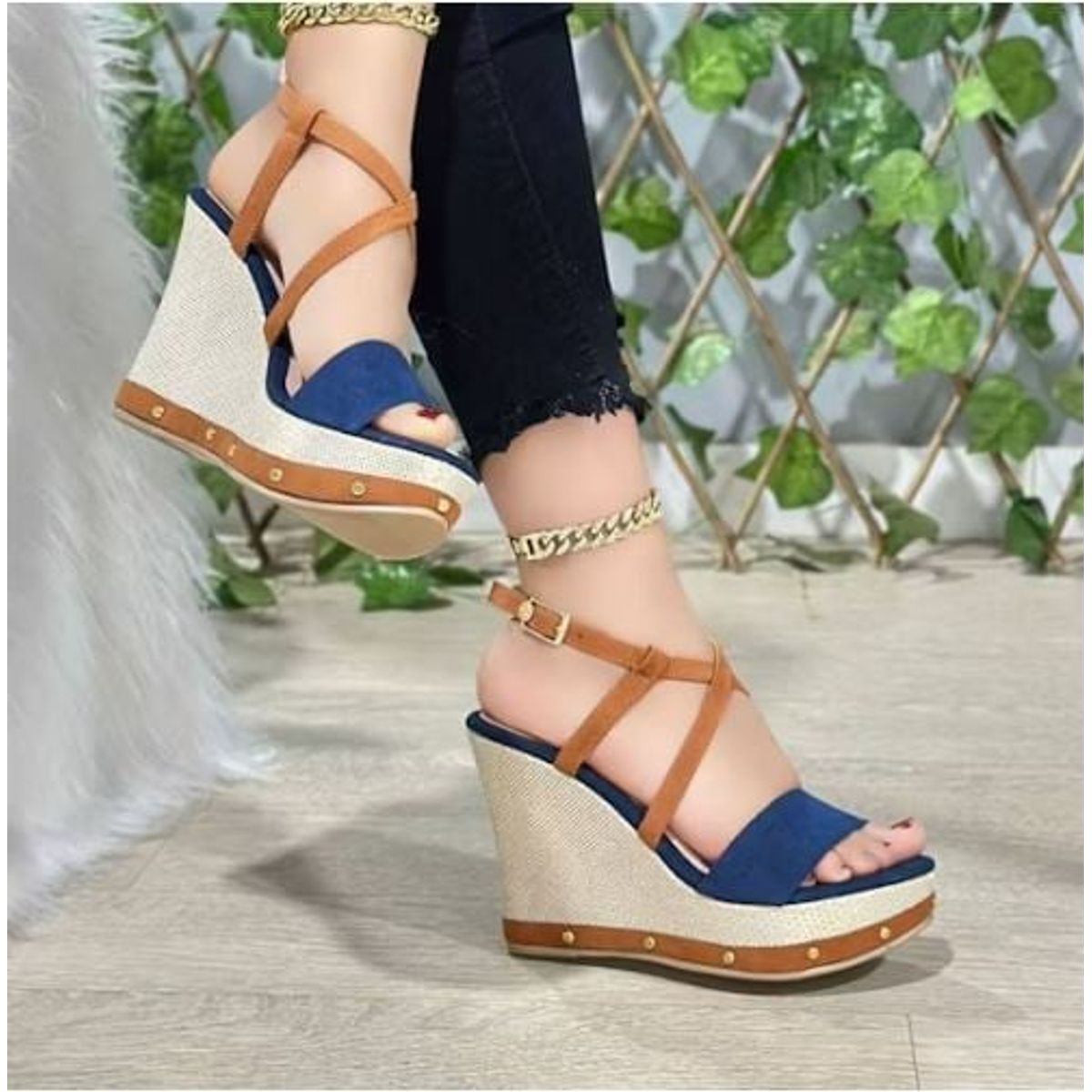 GENERICO - 1036L-55 Sandalia Mujer Yomar Liz Correa Azul