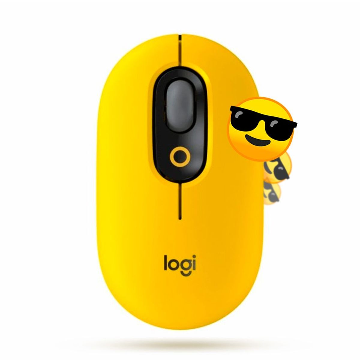 LOGITECH - Mouse Logitech pop inalambrico Bluetooth USB boton emojis - Amarillo