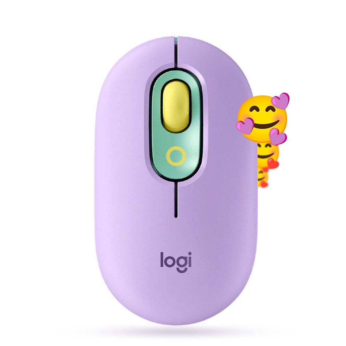 LOGITECH - Mouse Logitech pop inalambrico Bluetooth USB boton emojis - Lila