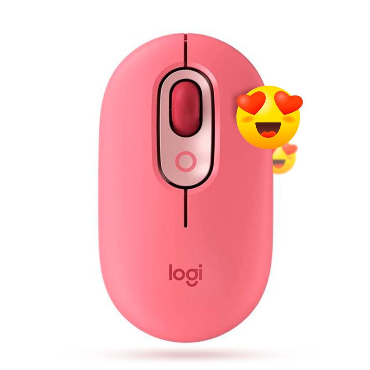 LOGITECH - Mouse Logitech pop inalambrico Bluetooth USB boton emojis - Rosa