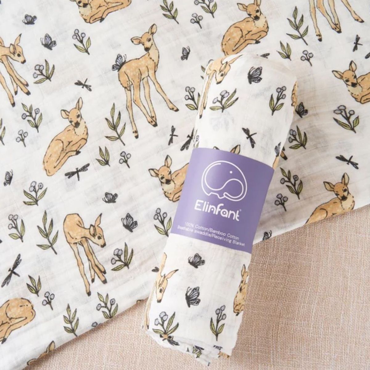 GENERICO - Manta de Muselina Suave para Bebé 100% Algodón 110 x 120 cm