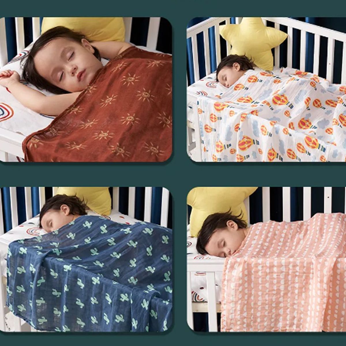 GENERICO - Manta de Muselina Suave para Bebé 100% Algodón 110 x 120 cm