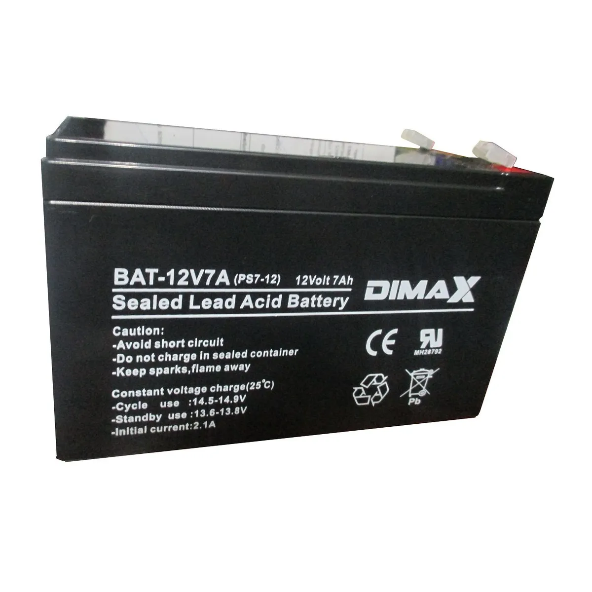 GENERICO - Batería Seca 12V 7A Dimax BAT-12V7A Alarmas