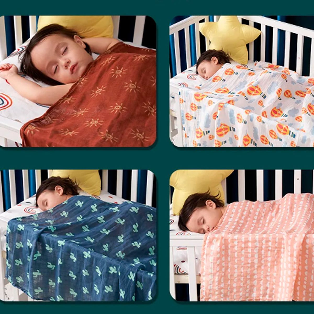 GENERICO - Manta de Muselina Suave para Bebé 100% Algodón 110 x 120 cm