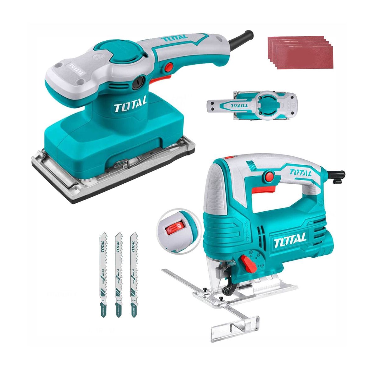 TOTAL TOOLS - COMBO 320W TOTAL LIJADORA ORBITAL SIERRA CALADORA 570W