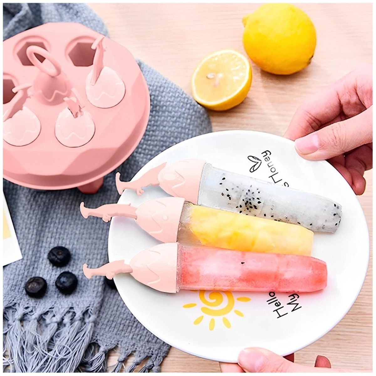 MINARI - Molde de Helados 6 Paletas Dinosaurio para Niños Rosado 651M