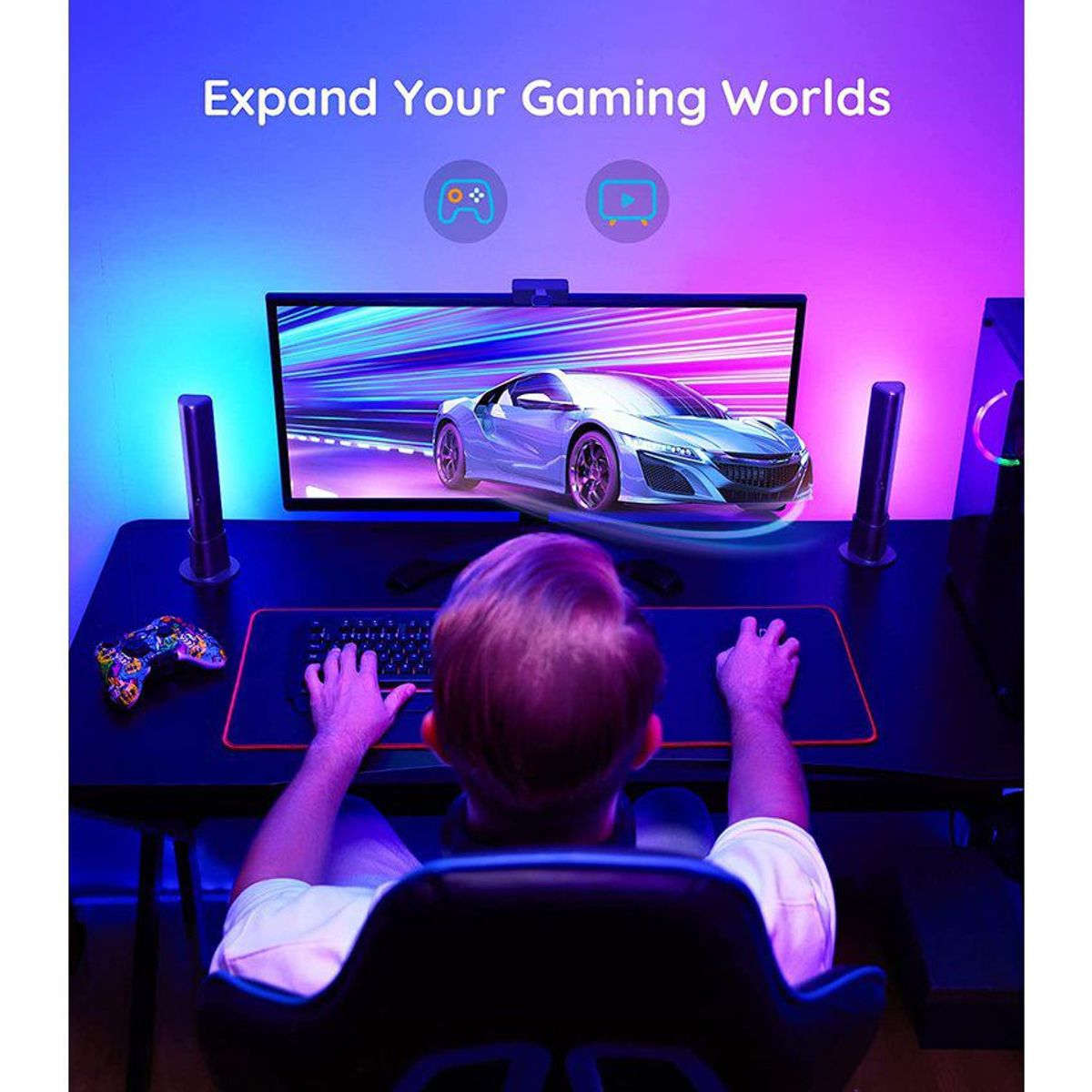 GENERICO - Iluminacion Inteligente Ambient Light Compatible con Google y Alexa