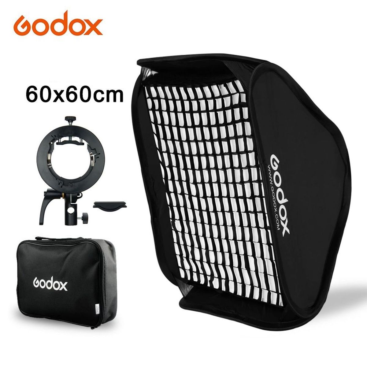 GODOX - Softbox Godox 60x60cm Incluye Estuche  Grilla  Bracket S2 Bowens