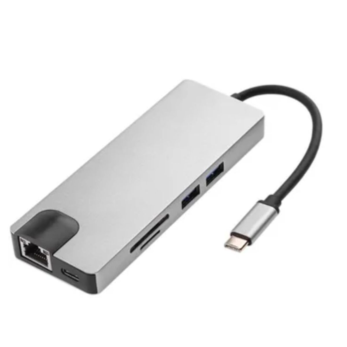 GENERICO - Adaptador Tipo C A Hmdi 4k Usb 3.0 Lan 8 En 1 Multipuerto
