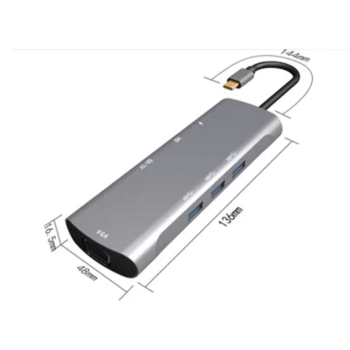 GENERICO - Adaptador Tipo C A Hmdi 4k Usb 3.0 8 En 1 Multipuerto V192a