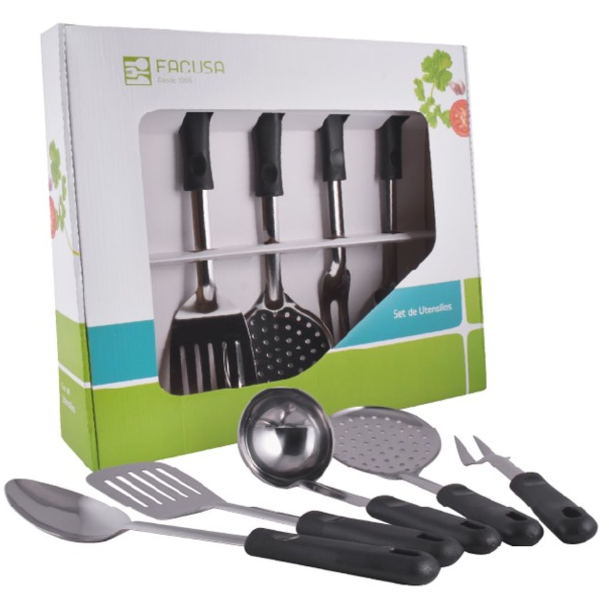 FACUSA - Set De Utensilios Facusa Acero Inoxidable 5pzs