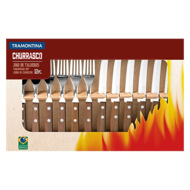 TRAMONTINA - Set de Cubiertos para Parrilla 12 Piezas Tramontina