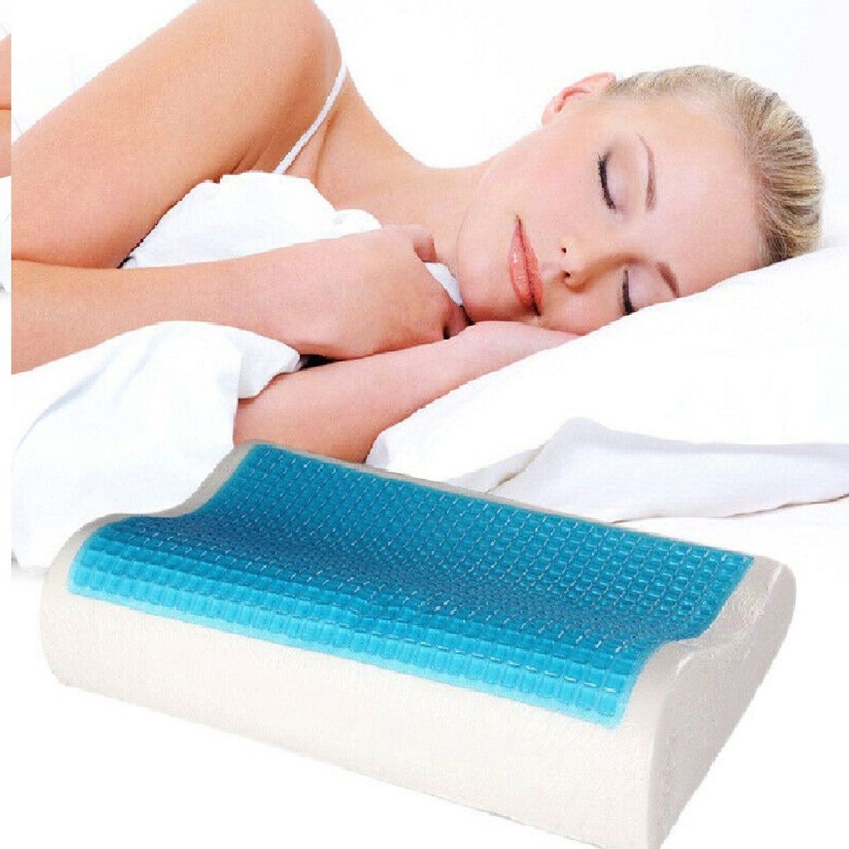GENERICO - Almohada Ortopédica con Funda de Gel y Viscoelástica