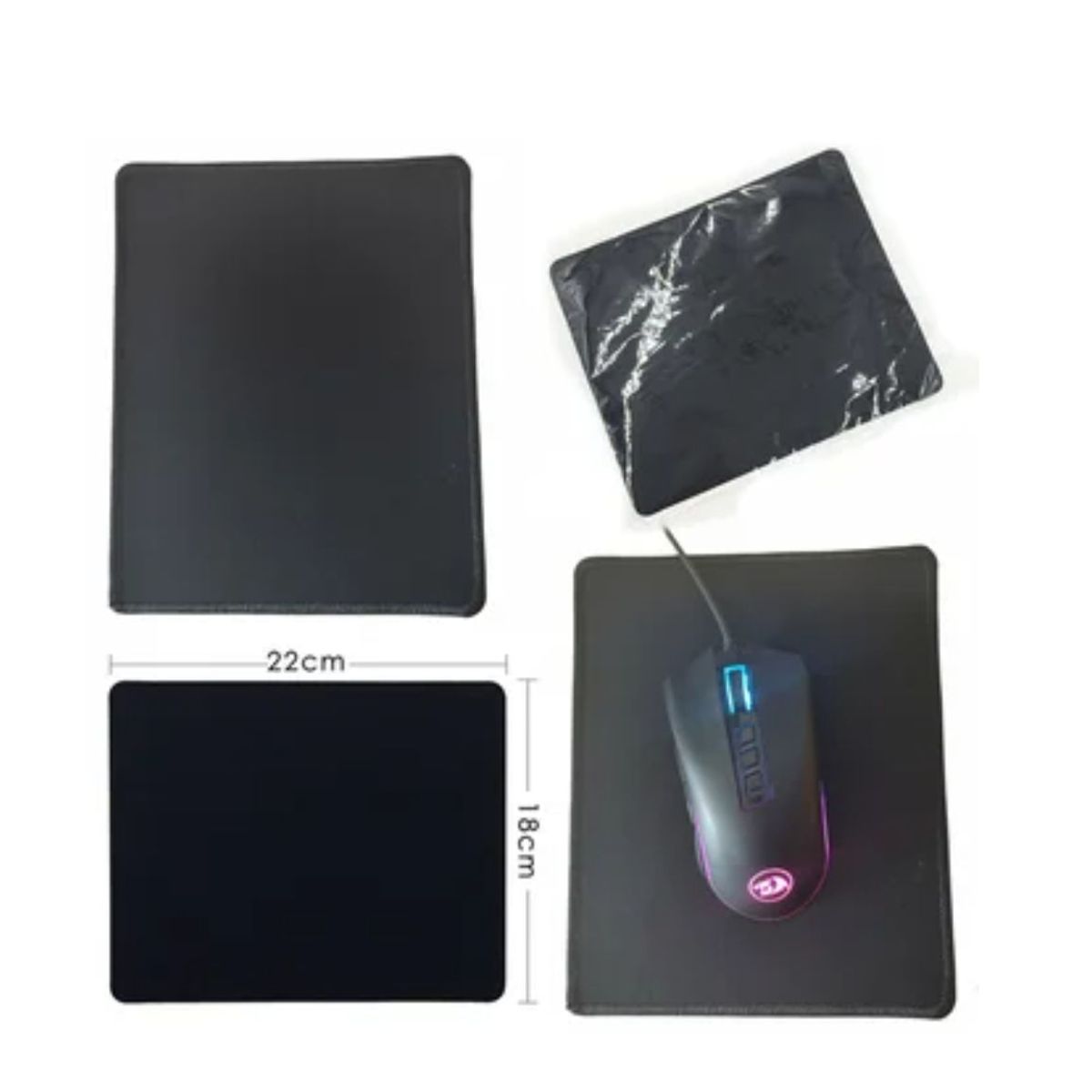 GENERICO - Mouse Pad Base Escritorio 22x18cm  Alta Calidad bordado Negro