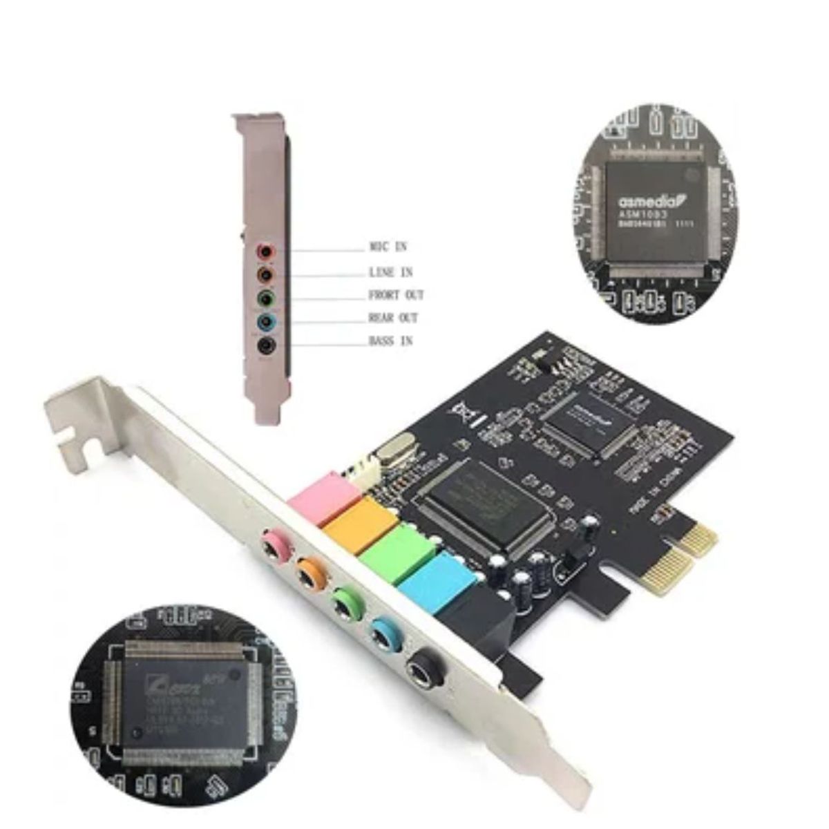 GENERICO - Tarjeta De Sonido interna PCI express 5.1 chip CMI8769 8 canales