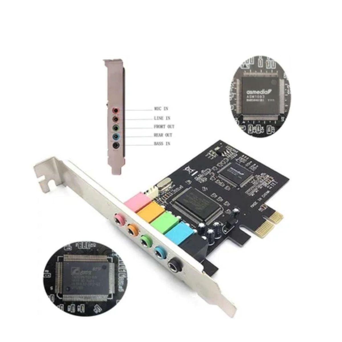 GENERICO - Tarjeta De Sonido interna PCI express 5.1 chip CMI8769 8 canales