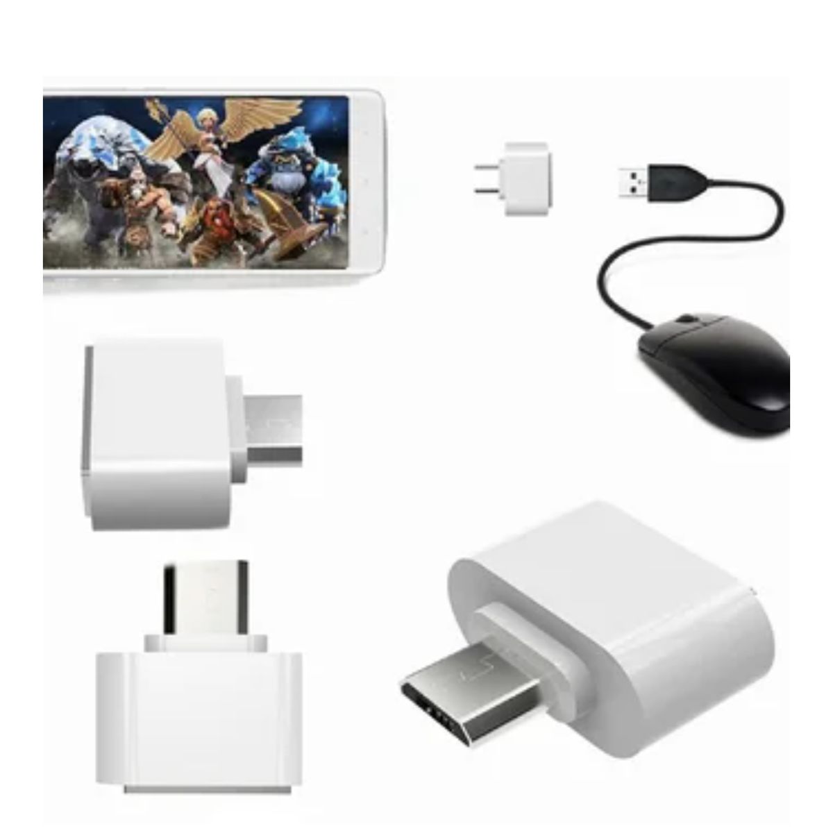 GENERICO - Convertidor Adaptador Otg Micro Usb Macho A Usb 2.0 Hembra - Negro