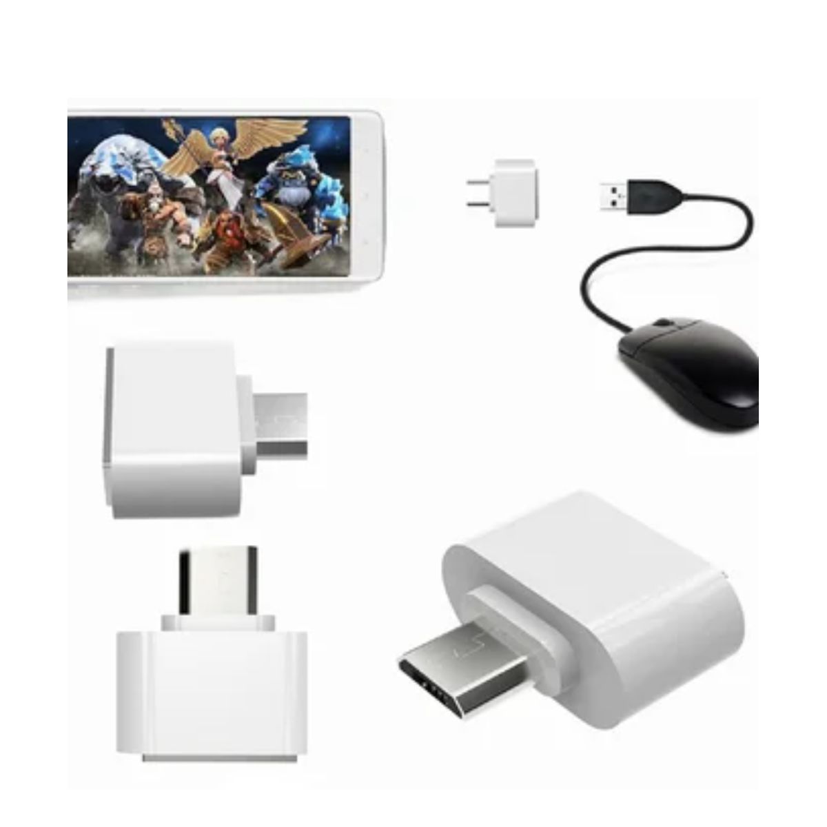 GENERICO - Convertidor Adaptador Otg Micro Usb Macho A Usb 2.0 Hembra - Blanco
