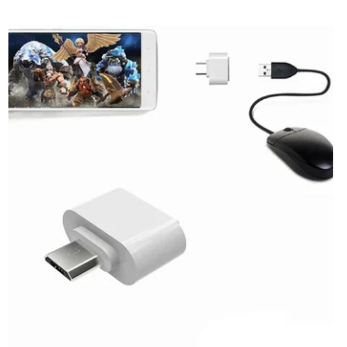 GENERICO - Convertidor Adaptador Otg Micro Usb Macho A Usb 2.0 Hembra - Blanco