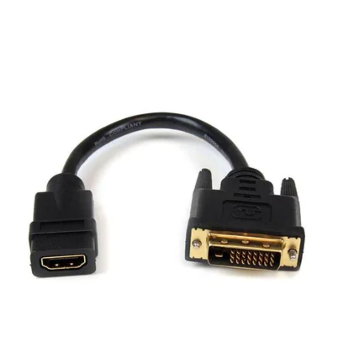 GENERICO - Convertidor HDMI hembra a DVI 24 + 1 Macho cable 20 cm