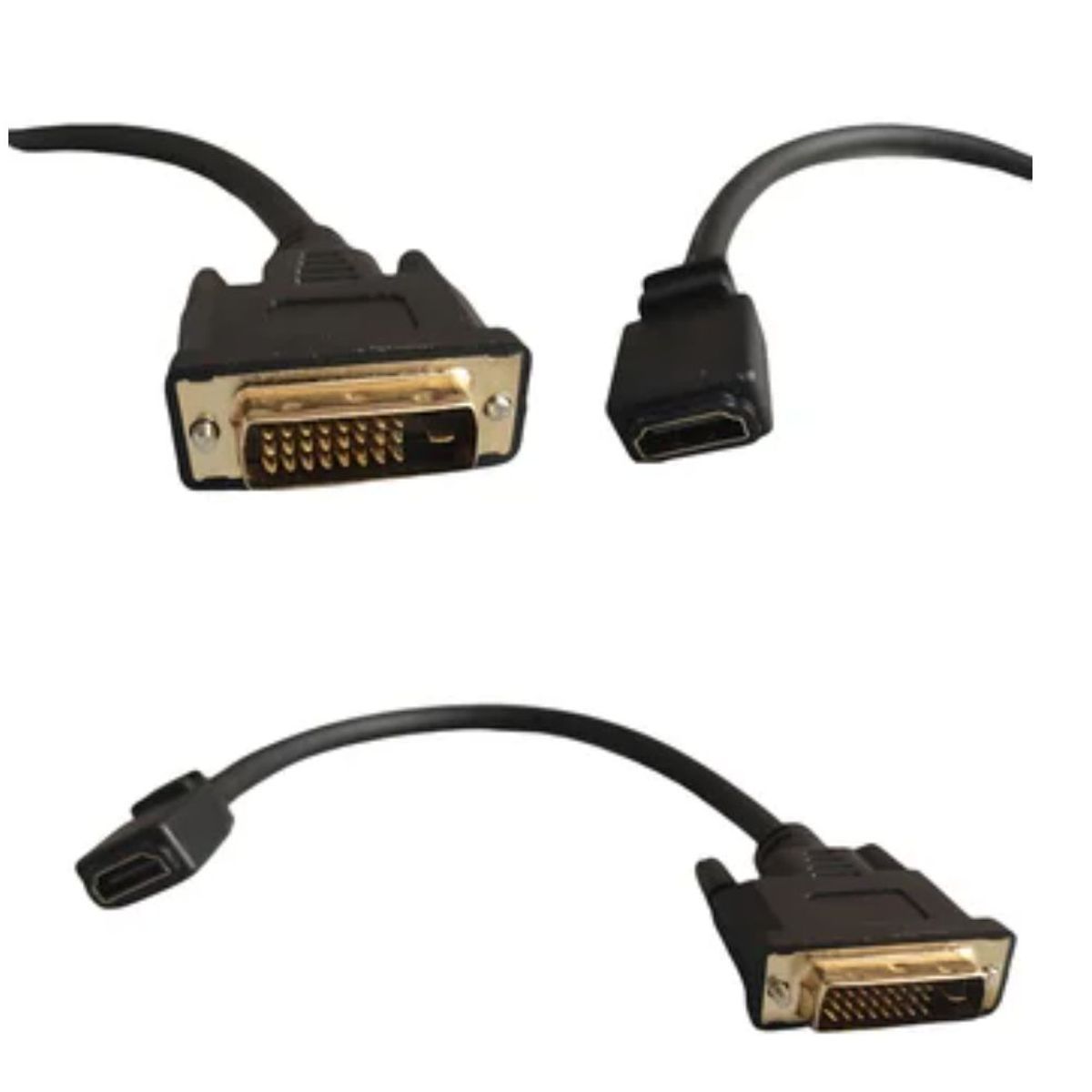 GENERICO - Convertidor HDMI hembra a DVI 24 + 1 Macho cable 20 cm