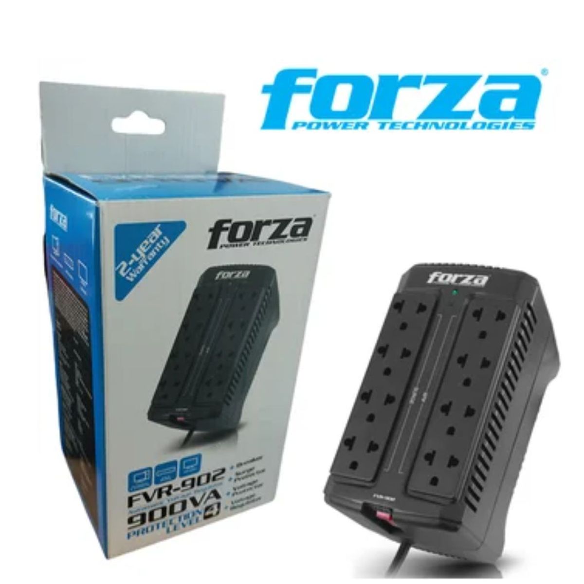 FORZA - Estabilizador Voltaje Forza Fvr-902 8 tomas 900VA 450W 220V