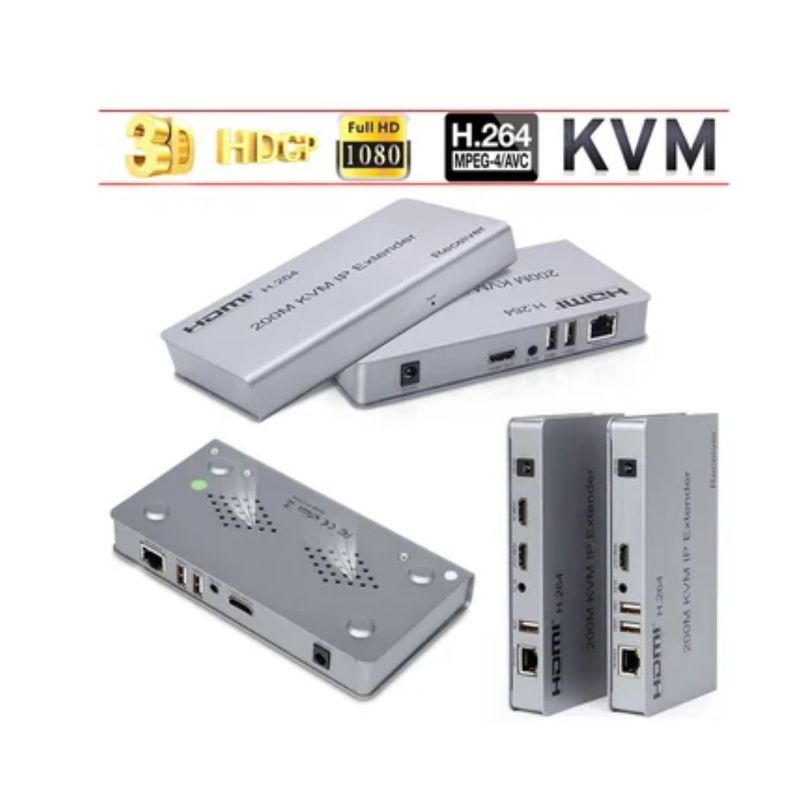 GENERICO - Hdmi extender 200m IP KVM 2 usb extiende hdmi cable rj45 plug and play