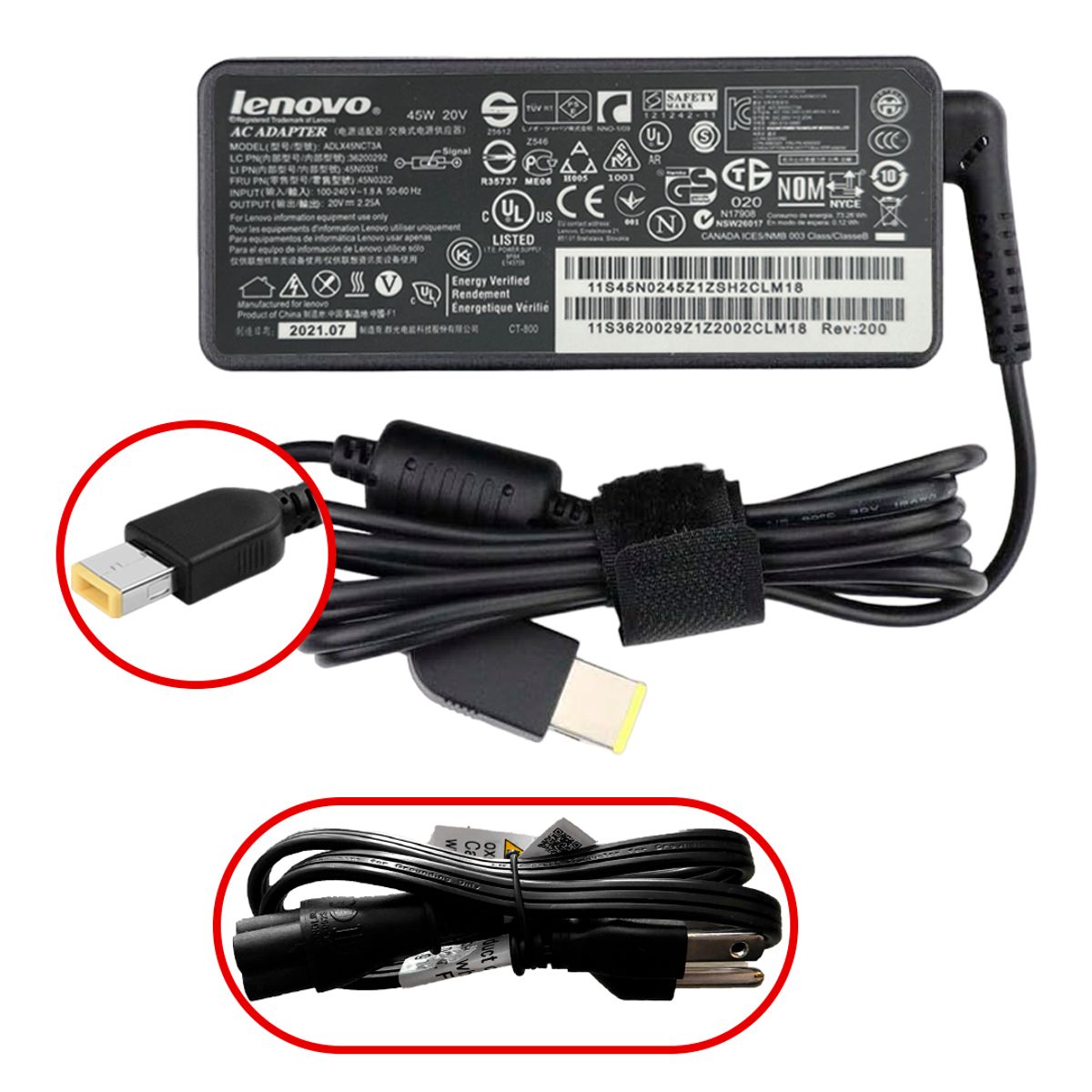 LENOVO - CARGADOR LENOVO PUNTA USB 20V - 225A - 45W