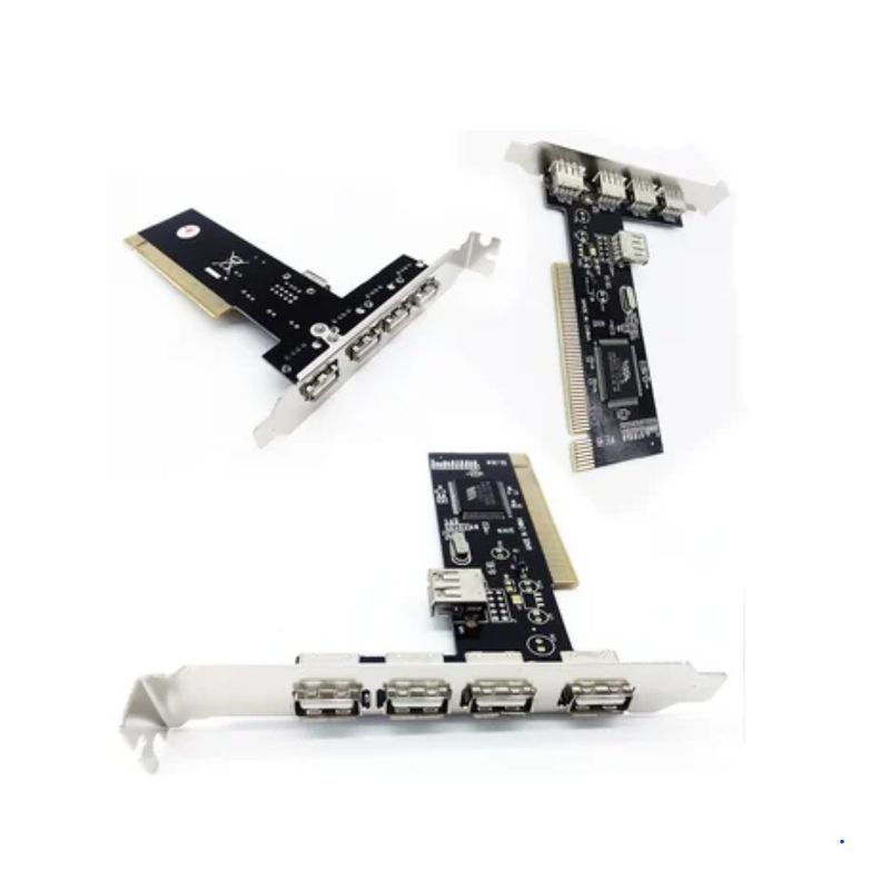 GENERICO - Tarjeta USB 2.0 5 Puertos Pci Express 5 Gbps chip VT6212L plug and play