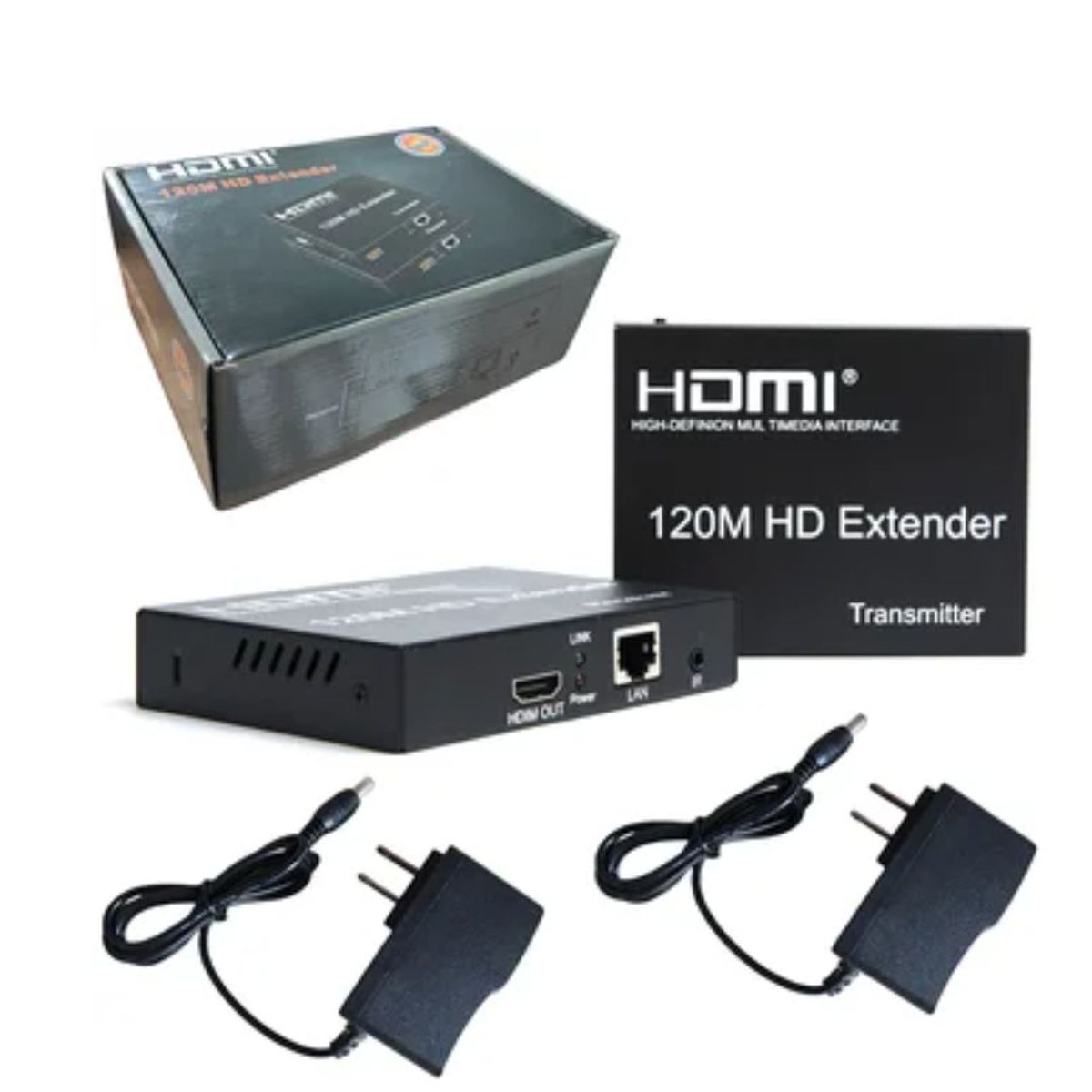 GENERICO - Extensión Extender Hdmi A Rj45 Utp Cat 5 6 Hasta 120 Metros TX RX 1080