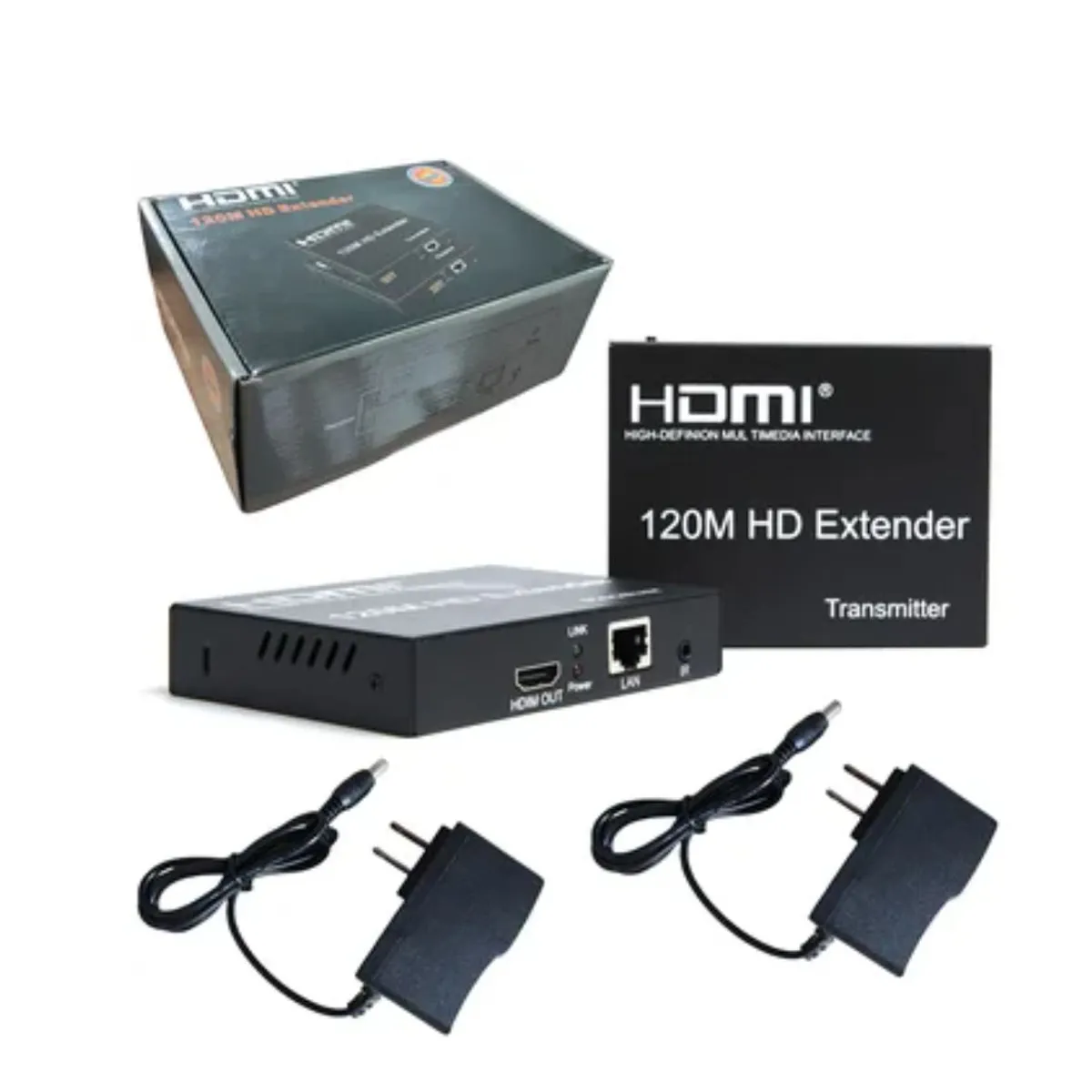 GENERICO - Extensión Extender Hdmi A Rj45 Utp Cat 5 6 Hasta 120 Metros TX RX 1080
