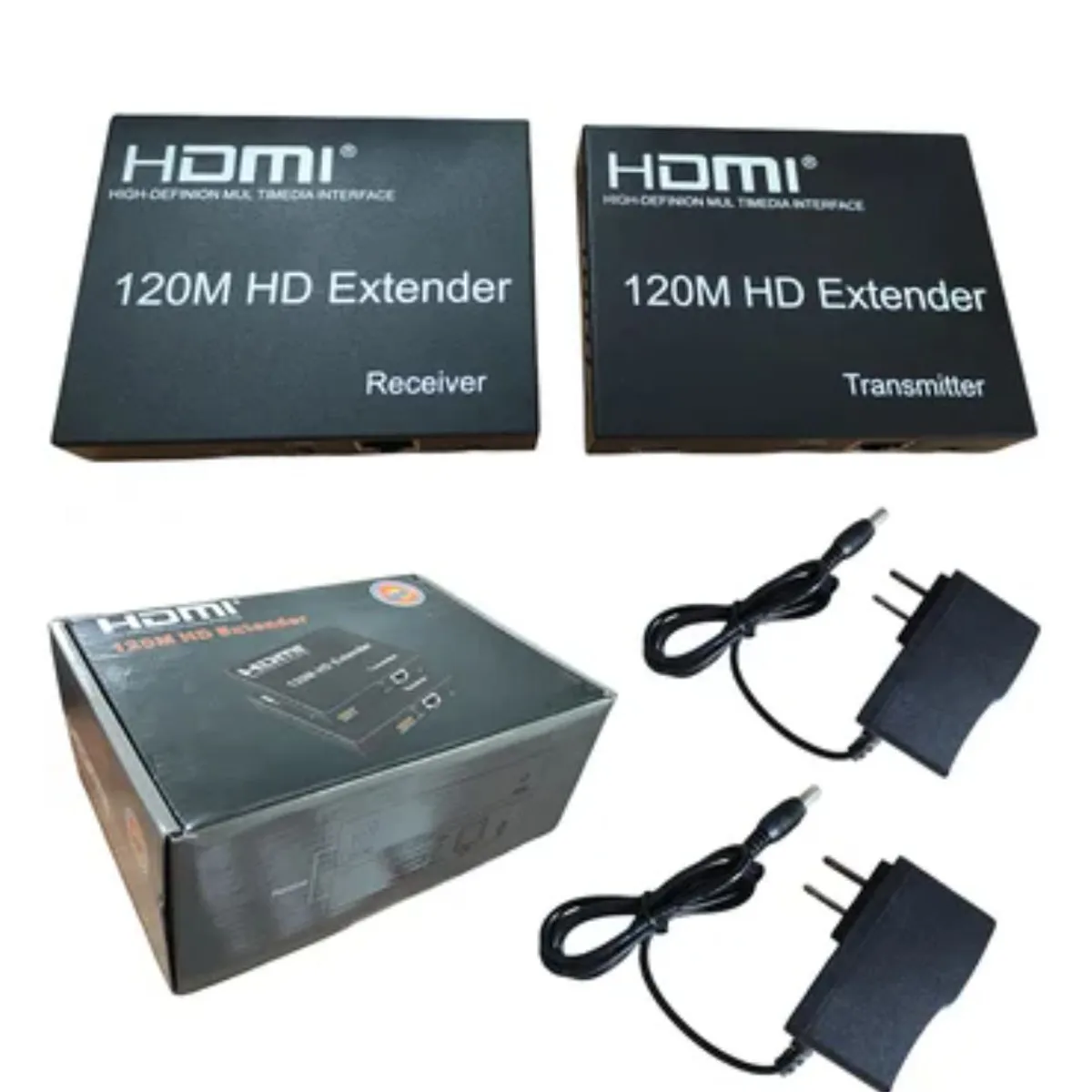 GENERICO - Extensión Extender Hdmi A Rj45 Utp Cat 5 6 Hasta 120 Metros TX RX 1080