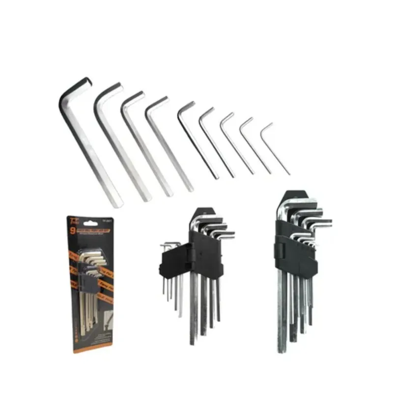 GENERICO - kit 9 llaves Allen hexagonal piezas milimétricas brazo largo llave L