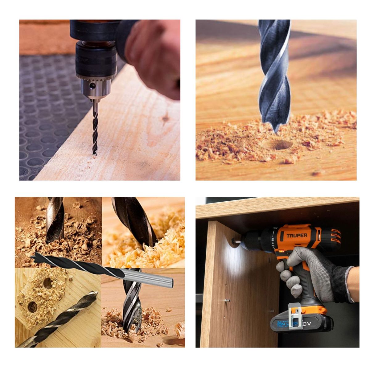 TRUPER - Juego de brocas para madera 8 piezas, Truper