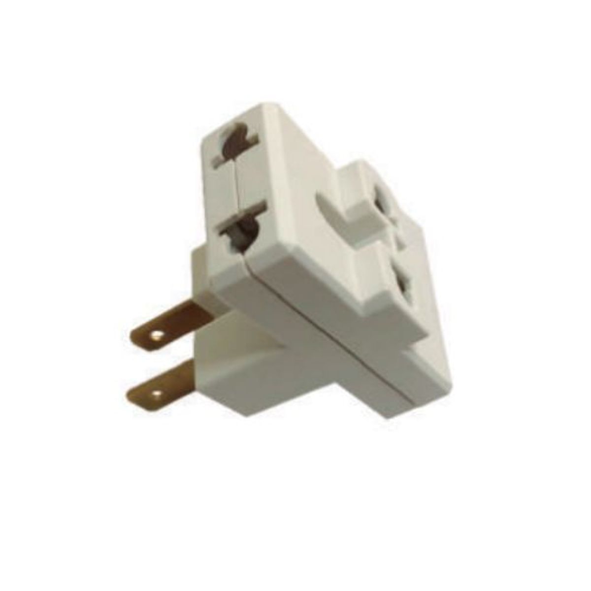 GENERICO - Enchufe Triple Espigas Planas Eurolite - Blanco